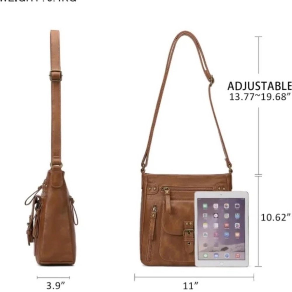 KL928 Medium Crossbody Bag with Multi Pockets & Adjustable Strap - Picture 7 of 7